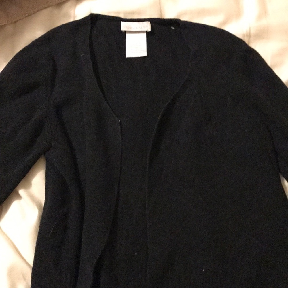 Black Cardigan with White Ruffles